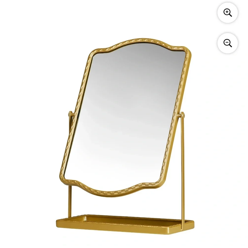 Home Decor Collection Stylehouse Gold Table Mirror with Storage